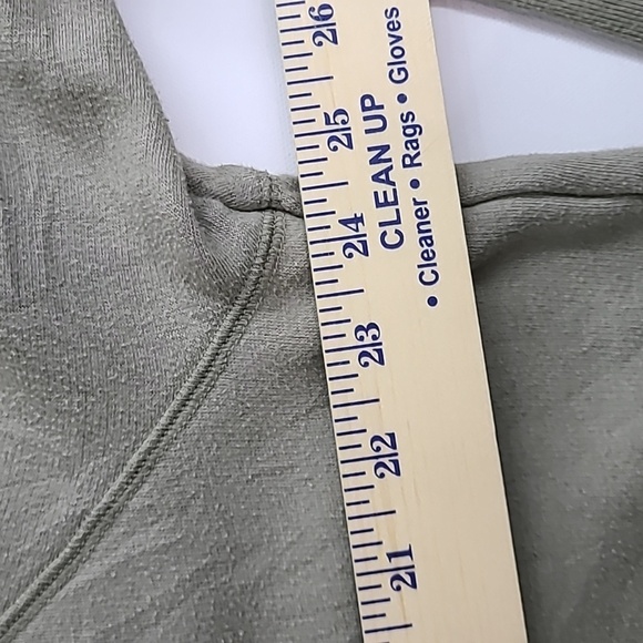 PINK Victoria's Secret Olive Green Gold Sequined Logo Fleece Hoodie - Size Large - Picture 11 of 14